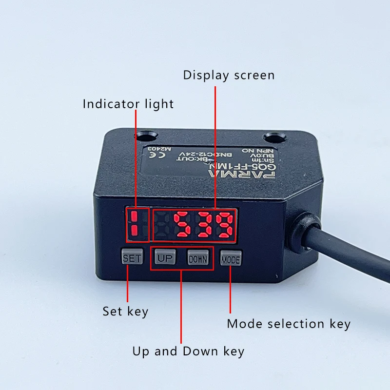 PARMA Photoelectric Sensor Square Infrared Diffuse Reflection 12-24V NPN PNP Distance 1M Digital Display Optical Photoell Switch