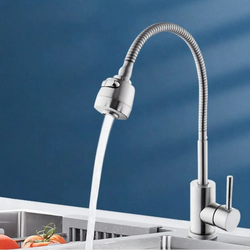 

Rotatable Kitchen Faucet Adjustable Mode Universal Single Cold Water Faucet Stainless Steel Deck Mounted Sink Water Tap