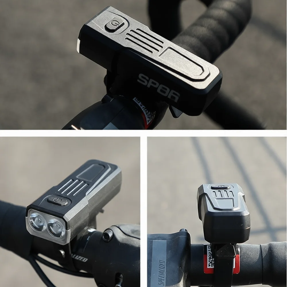 New 2025 Dual Beam Bike Light Type C Rechargeable Quick Mount Front Lamp Night Cycling Safety Torch Handlebar Bicycle Accessory