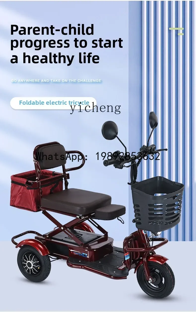 A1  electric tricycle household small mini folding new elderly leisure lightweight lithium battery car