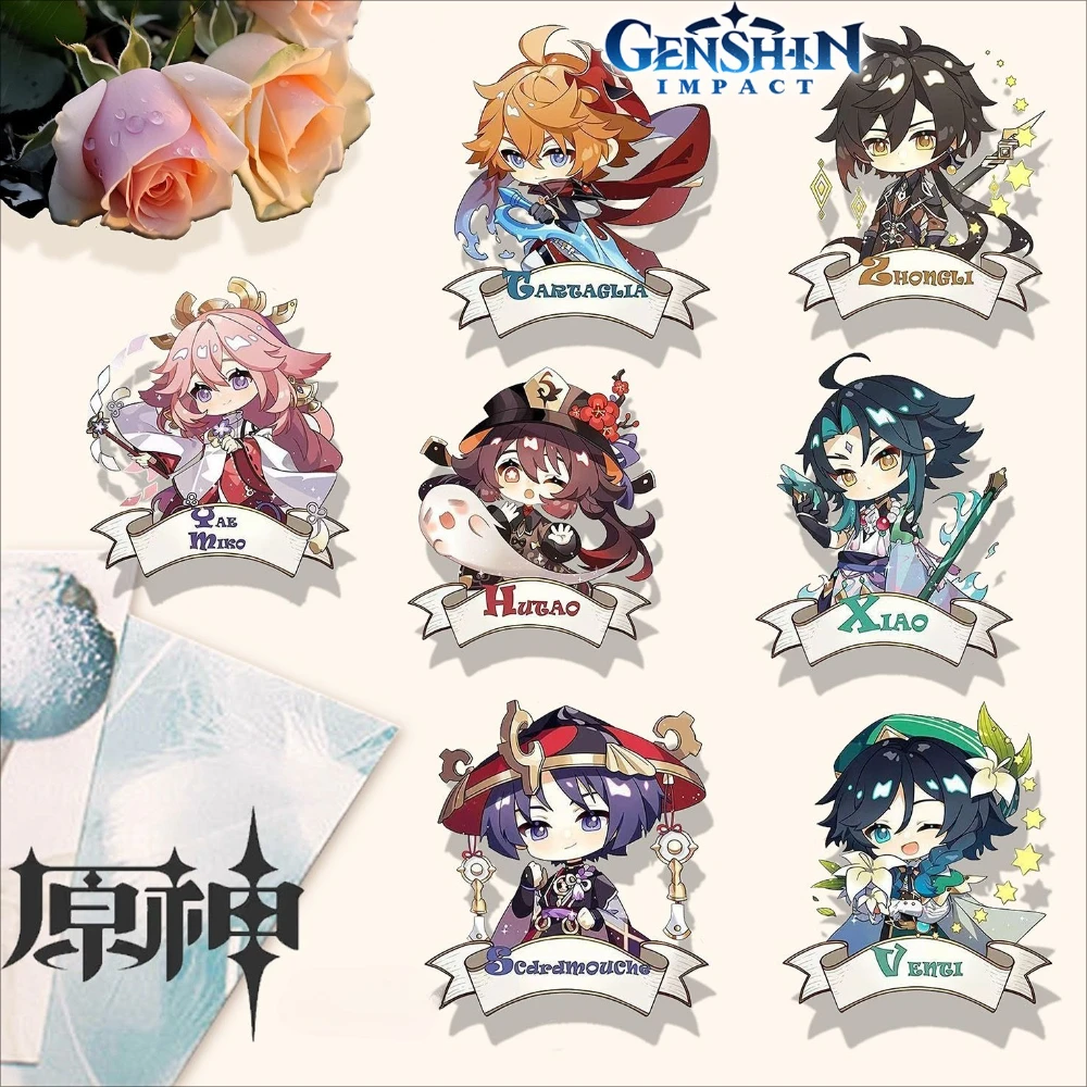 

Genshin Impact Game Merch Brooch Pin Manye Ganyu Xiao Kamisato Yagami Shigeko Lightning Scatterer Schoolbag Clothing Pendant