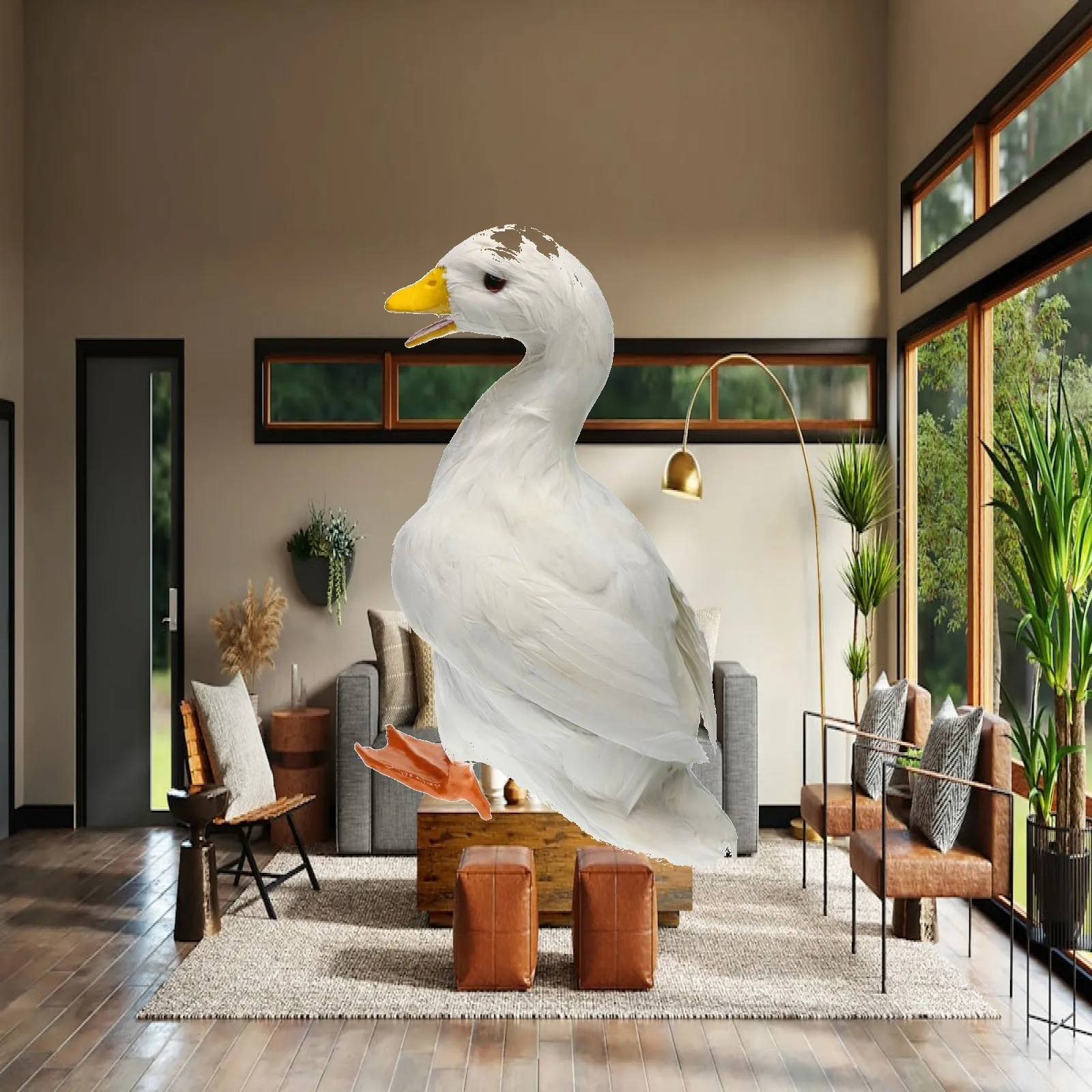 Mallard Duck Figurine Lifelike Animal Statue Plastic Lawn Ornament for Outdoor Pond Decoration