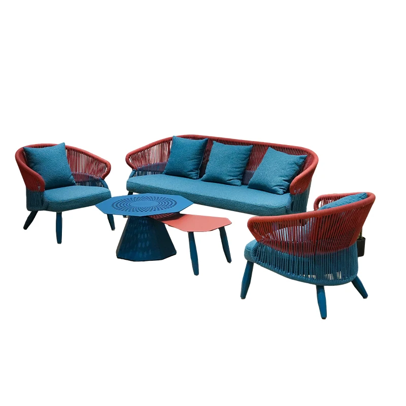 

Современный уличный диванный гарнитур из веревки – водонепроницаемый и устойчивый к непогоде, для сада и виллы