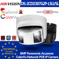 Hikvision 8MP Panoramic ColorVu Turret IP Camera DS-2CD2387G2P-LSU/SL 4K Security Double Lens Color Night Built-in Mic Speaker