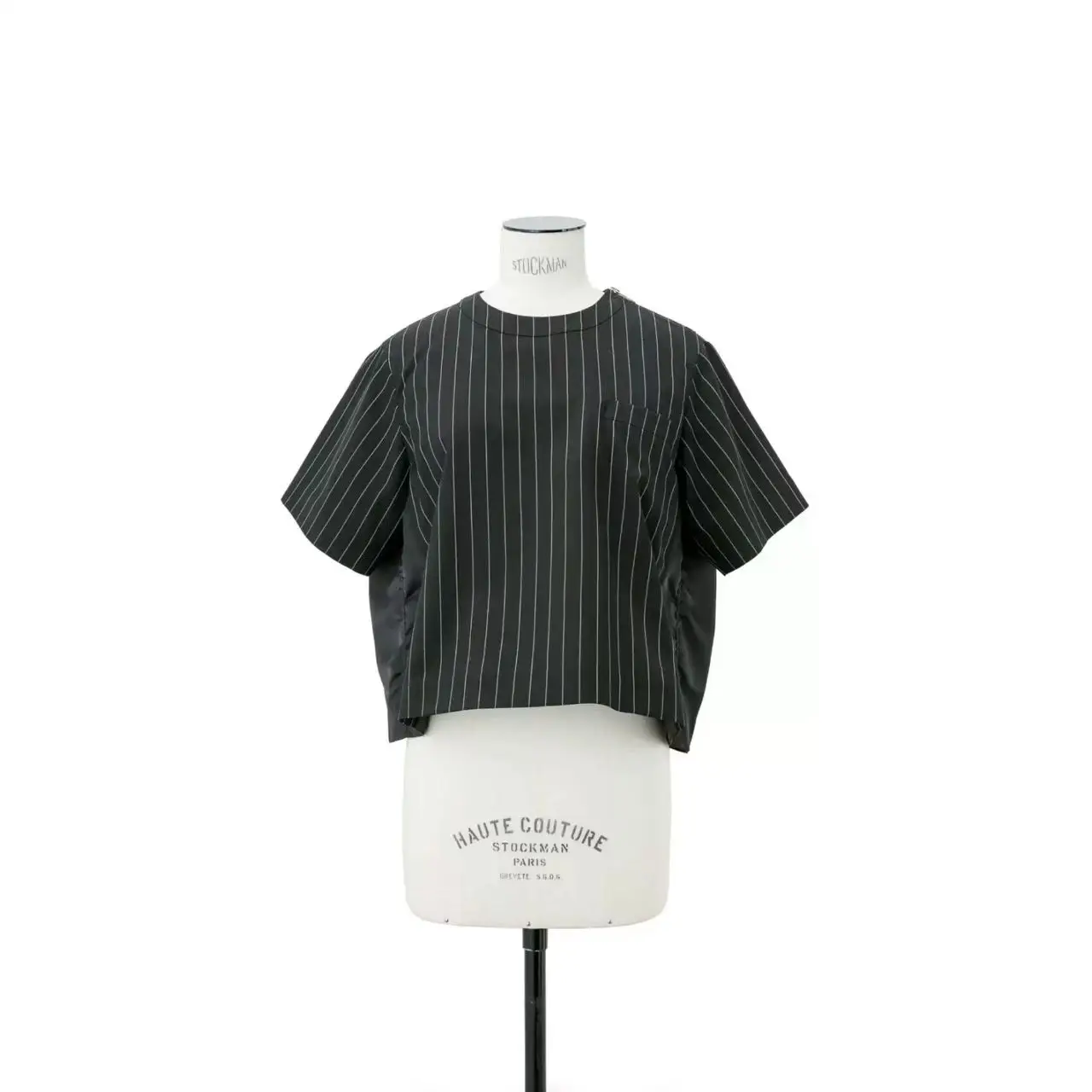 SAC Japanese 26summer striped splicing short-sleeved loose crew neck T-shirt