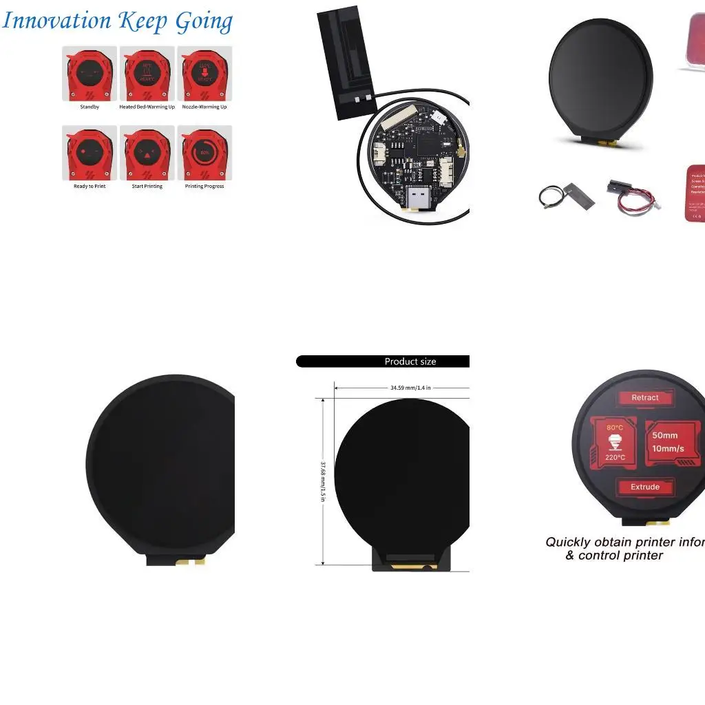 

E65C Knomi v2.0 Круглый дисплей Круглый дисплей Круглый дисплей для -принтеров с открытым исходным кодом Show Printer