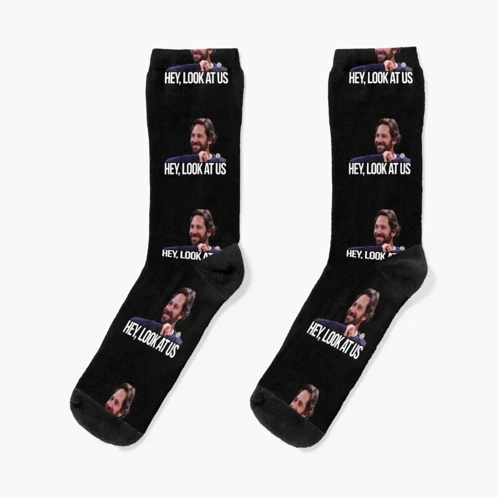 

Hey, look at us - Paul Rudd Socks summer Christmas moving stockings bright garter Men Socks Luxury Brand Women's