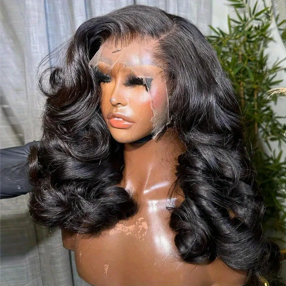 28 Inch Natural Black Lace Front Wigs Human Hair Pre Plucked Full Density Body Wave Lace Front Wigs Human Hair13x6 Wig 13x4 HD Transparent Full Frontal 5x5 Natural Wig For Woman Halloween Season
