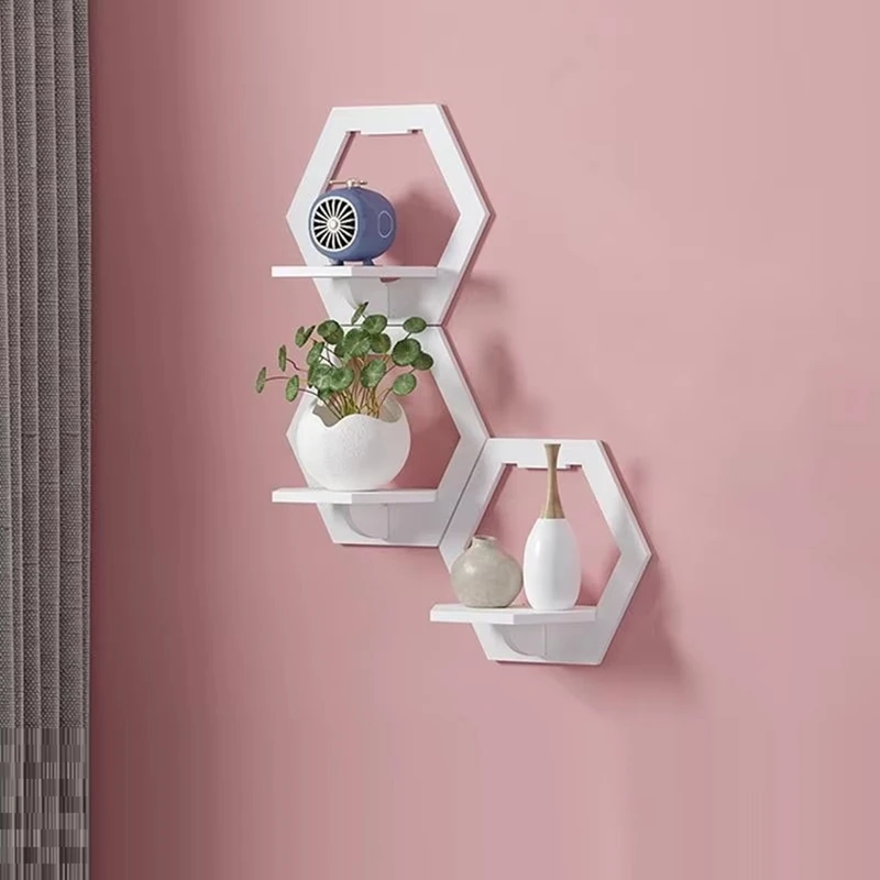 

6-Sided Wall Shelf Punching-Free Wall Frame Bedroom Balcony Bedside Wall Home Decoration.