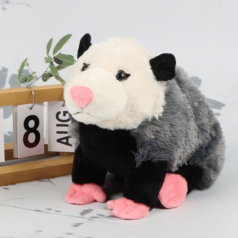 Delizioso peluche simulato opossum riempito bambola di topo cartone animato decorazione per interni regali speciali per bambini