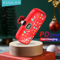 KUULAA Mini Mobile Power Bank 5000mAh Portable Plug in Power Bank QC&PD Fast Charging For iPhone 15 14 13 Xiaomi Huawei Samsung