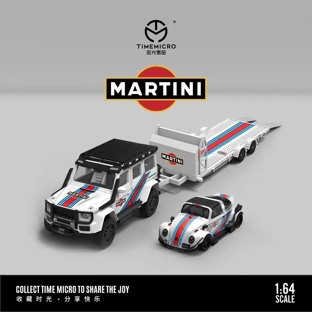 

TIME MICRO 1:64 G550 Martini Painting Trailer Set Simulation Alloy Car Model for Hobby&Collectibles&Display*Gift