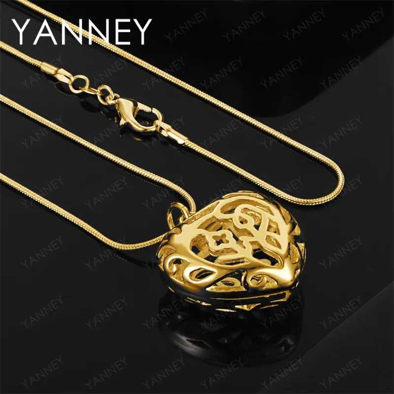 

Стерлингового серебра 925 пробы, золото 18 карат, 16-30 дюймов, изысканное полое ожерелье в форме сердца, женские модные свадебные украшения, аксессуары