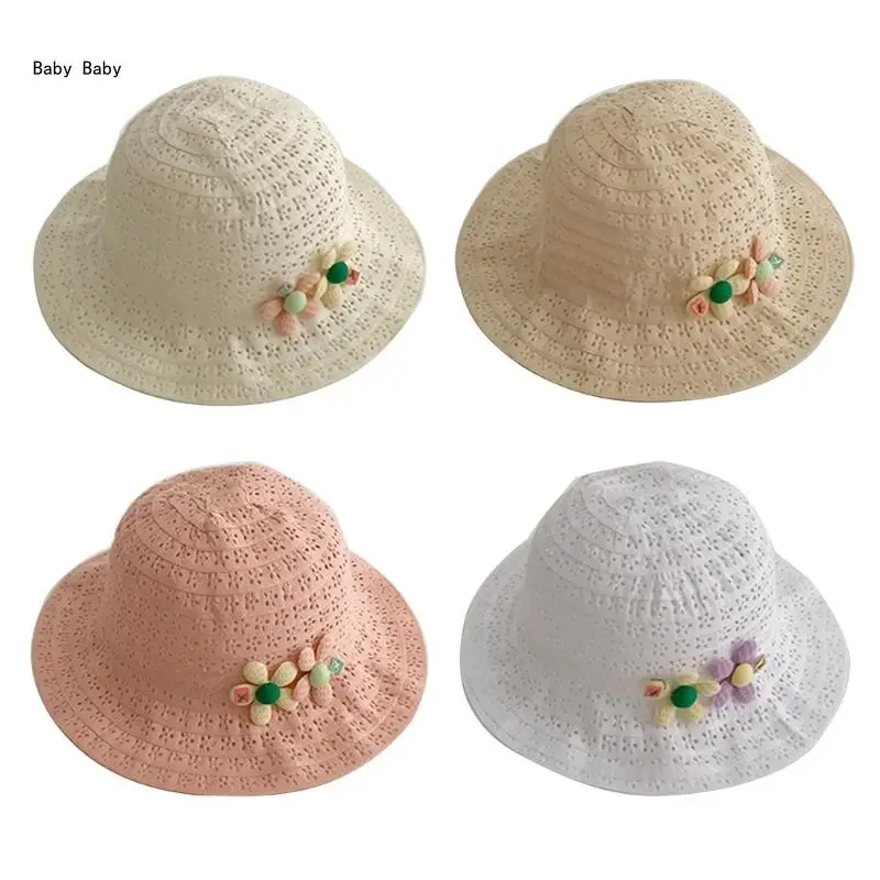 

Lovely Toddlers Fisherman Hat for Summer Soft and Breathable Baby Basin Caps for Outdoor Activity Travel Beach Sunhat Q81A