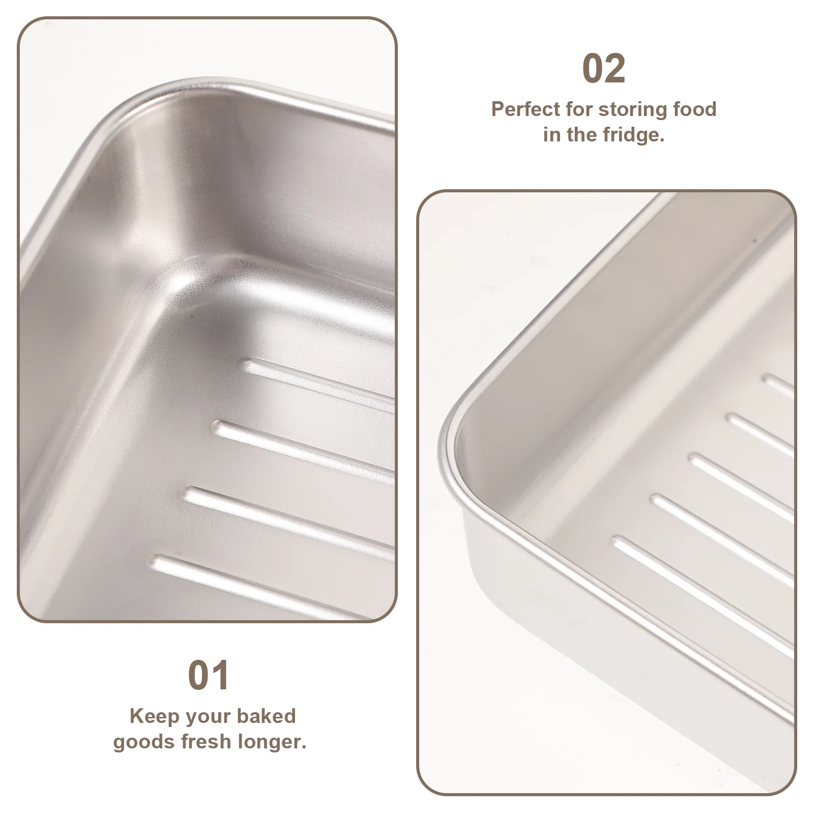 

Stainless Steel Food Container Cheese Storage Portable With Lid Fresh-Keeping Case For Picnic Fridge Organizers