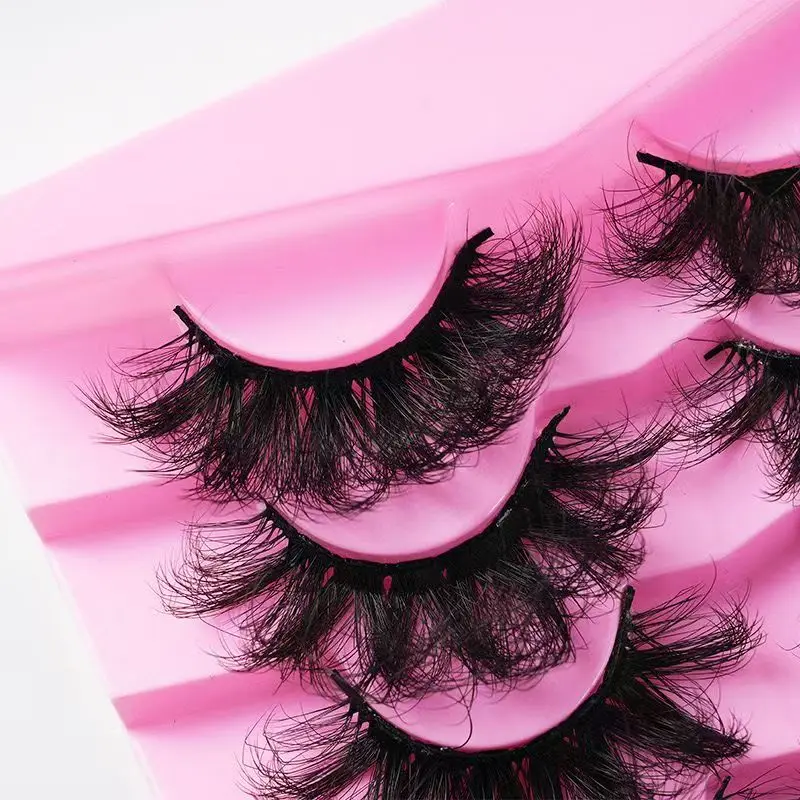 유럽 및 미국 스타일 폭발적인 헤어스타일 아시안 컬 데일리용 일체형 큰 눈 검정색 스템 인조 속눈썹 7쌍
