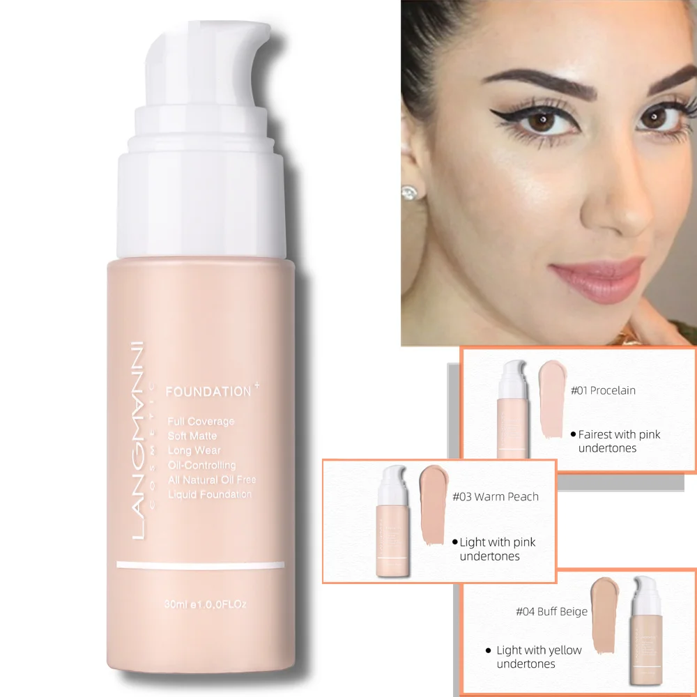 リキッドファンデーション 30 ミリリットル高カバレッジ化粧ベースクリーム持続コンシーラー BB クリームマット仕上げ防水フェイスコレクター