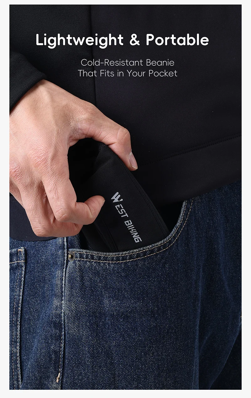 WEST BIKING Winter-Warm-Fahrradmütze, winddicht, Thermo-Fleece-Mütze, Ohrenschutz, bequeme Outdoor-Sportmütze, Laufen, Skifahren – Detail 10