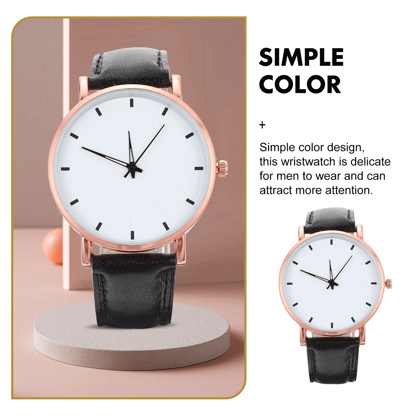 

Slim Quartz Watch for Men Wristwatch Strap Lightweight Alloy Watches Precise Movement Adjustable Mens