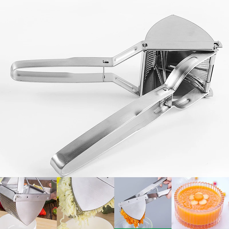 Holaroom Manual Potato Presser Stainless Steel Masher Multifunction Potato Pumpkin Mashed Tool For Kitchen Cooking Puree Maker