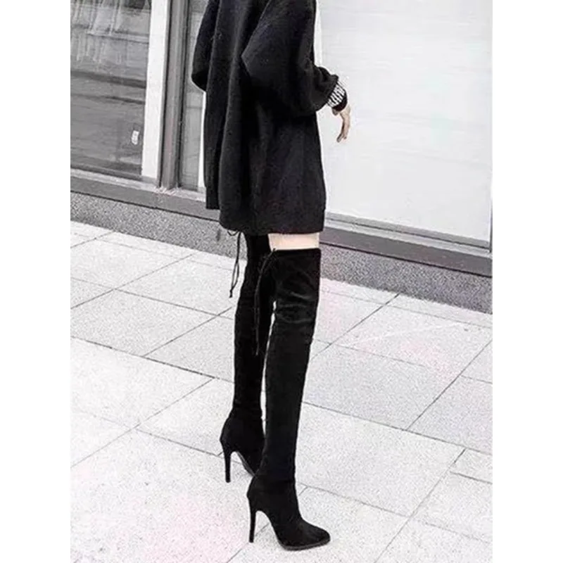 

Spring and Autumn 2024 new collection High-heeled long boots, elastic boots, over-the-knee thin-heeled long boots for women