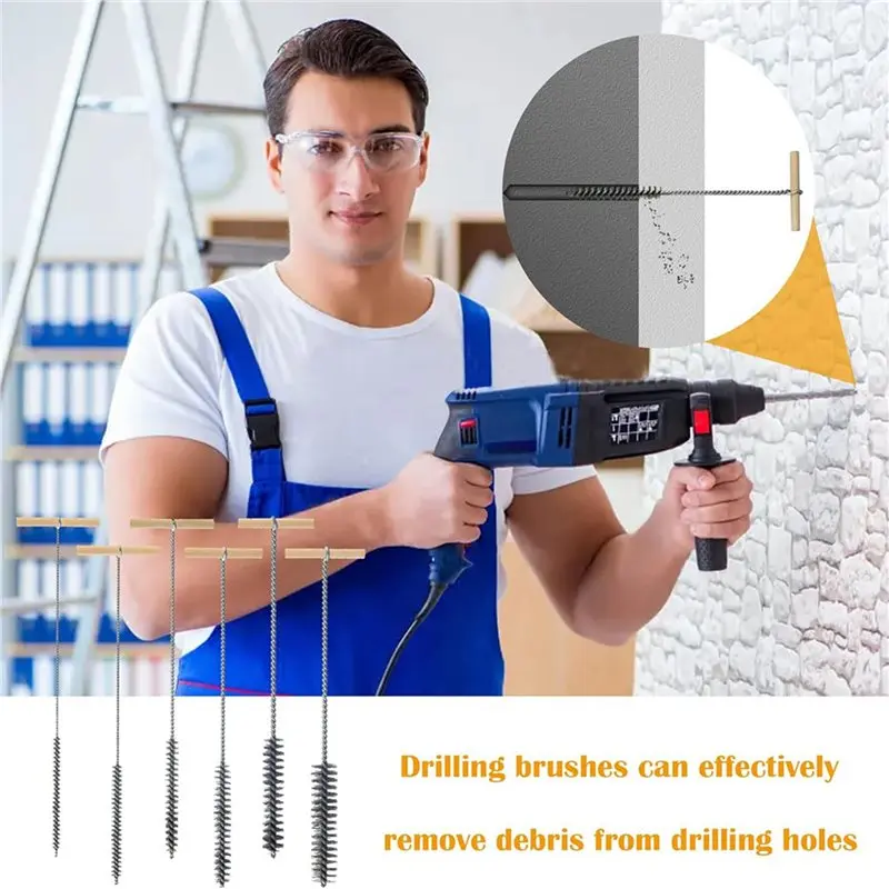 ABXF-30 Piece Drill Hole Brush Set Hole Brush Cleaning Brush Pipe Cleaner Brush Stainless Steel Hole Brushes Cleaning Brush