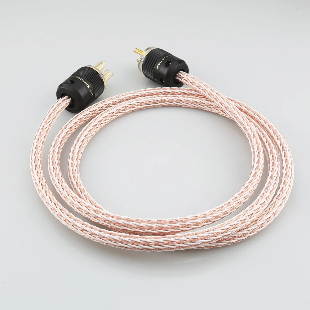 HIFI 12TC Power Cable High Quality 6N OCC Hifi Power Cord with US /EU Plug for Amplifier DVD Mulitimedia