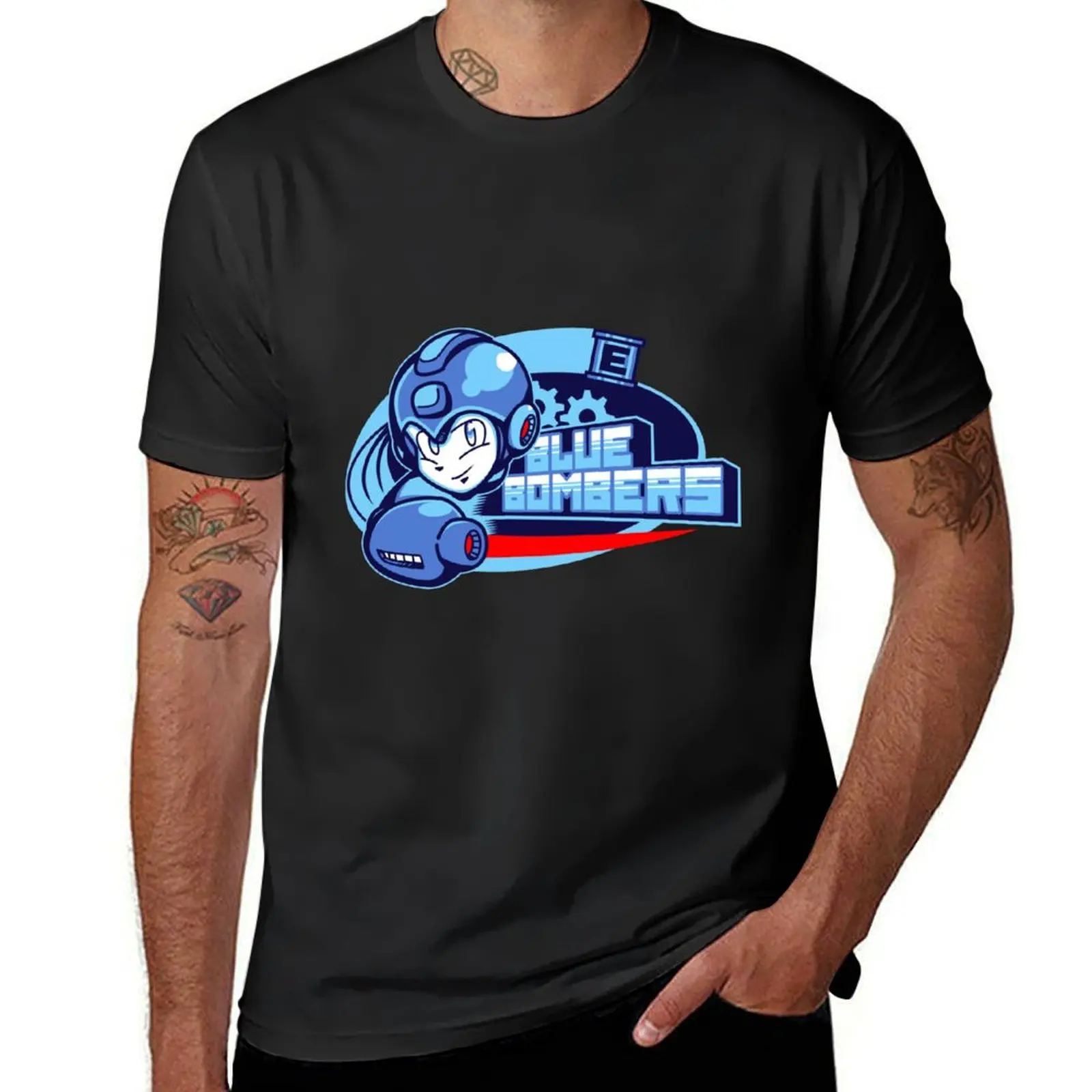 

Blue Bombers T-Shirt anime figures funny meme t-shirts cheap stuff korean fashion plus size men clothing