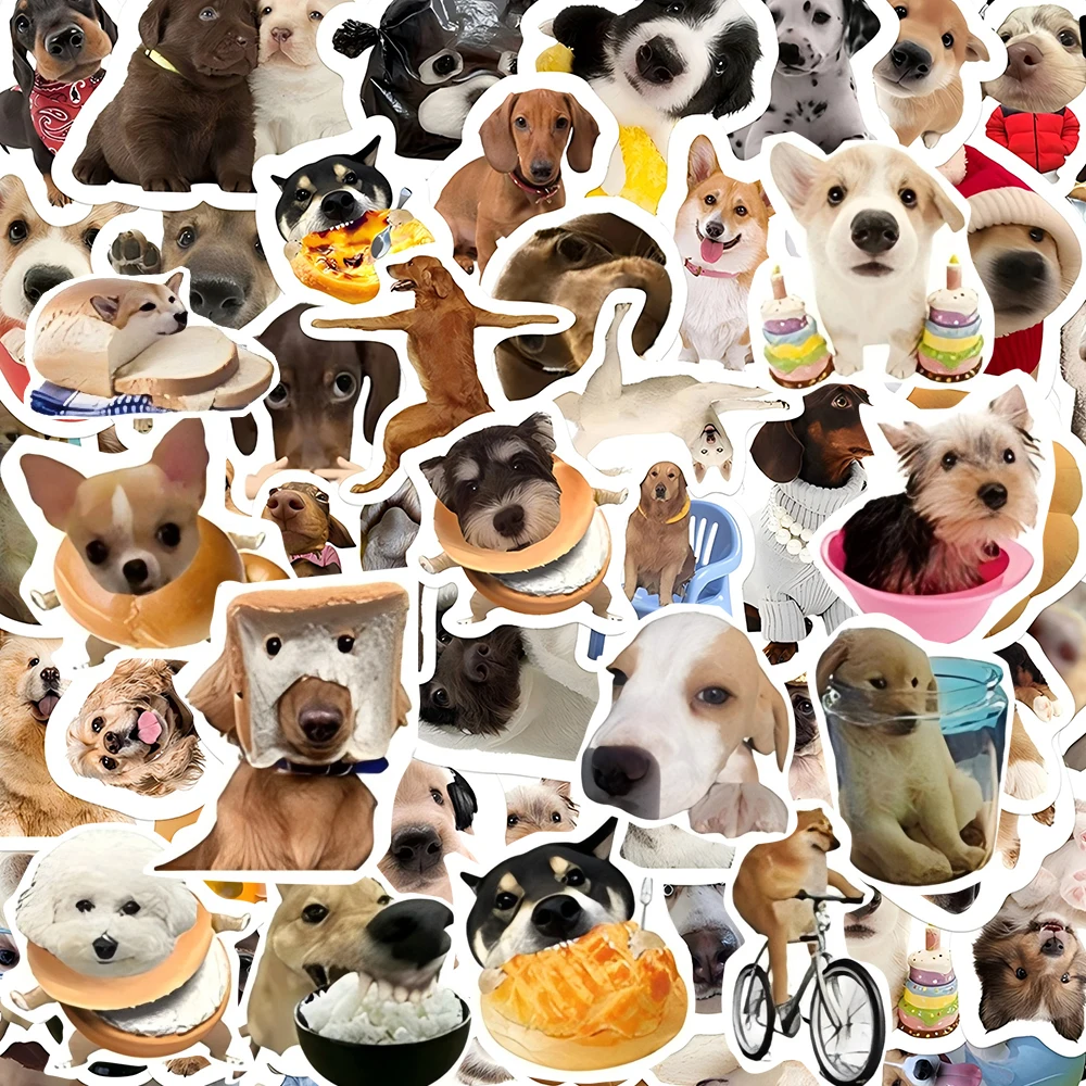 10/30/64 pçs bonito dos desenhos animados adesivos de cão de estimação engraçado animal meme decalques brinquedo diy bagagem papelaria telefone carro graffiti adesivo para criança