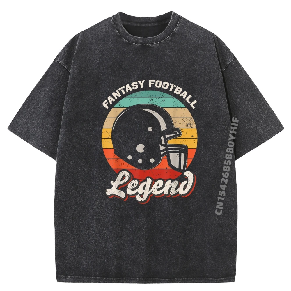 

Fantasy Football Legend Oversized T Shirt Men Clothes Group Vintage Washed Shirt Mens Graphic Tees Casual