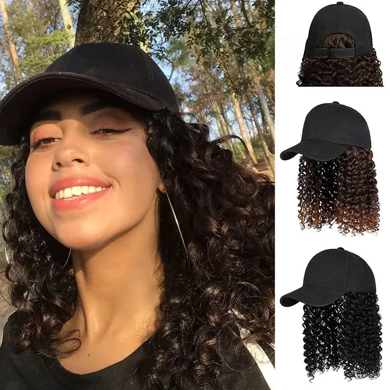 Women's hooded wig, short curly wavy synthetic fiber wig, multi-color wigs
