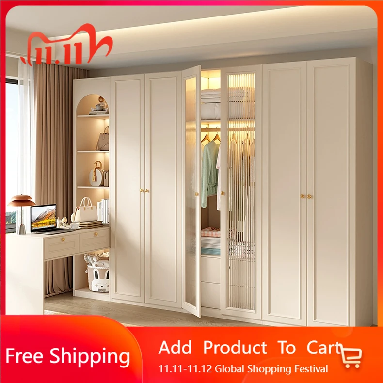 

Modern Minimalist Wardrobe White Wardrobe Clothes Partitions Wardrobe Bedroom Put Together Guarda Roupa Lounge Suite Furniture