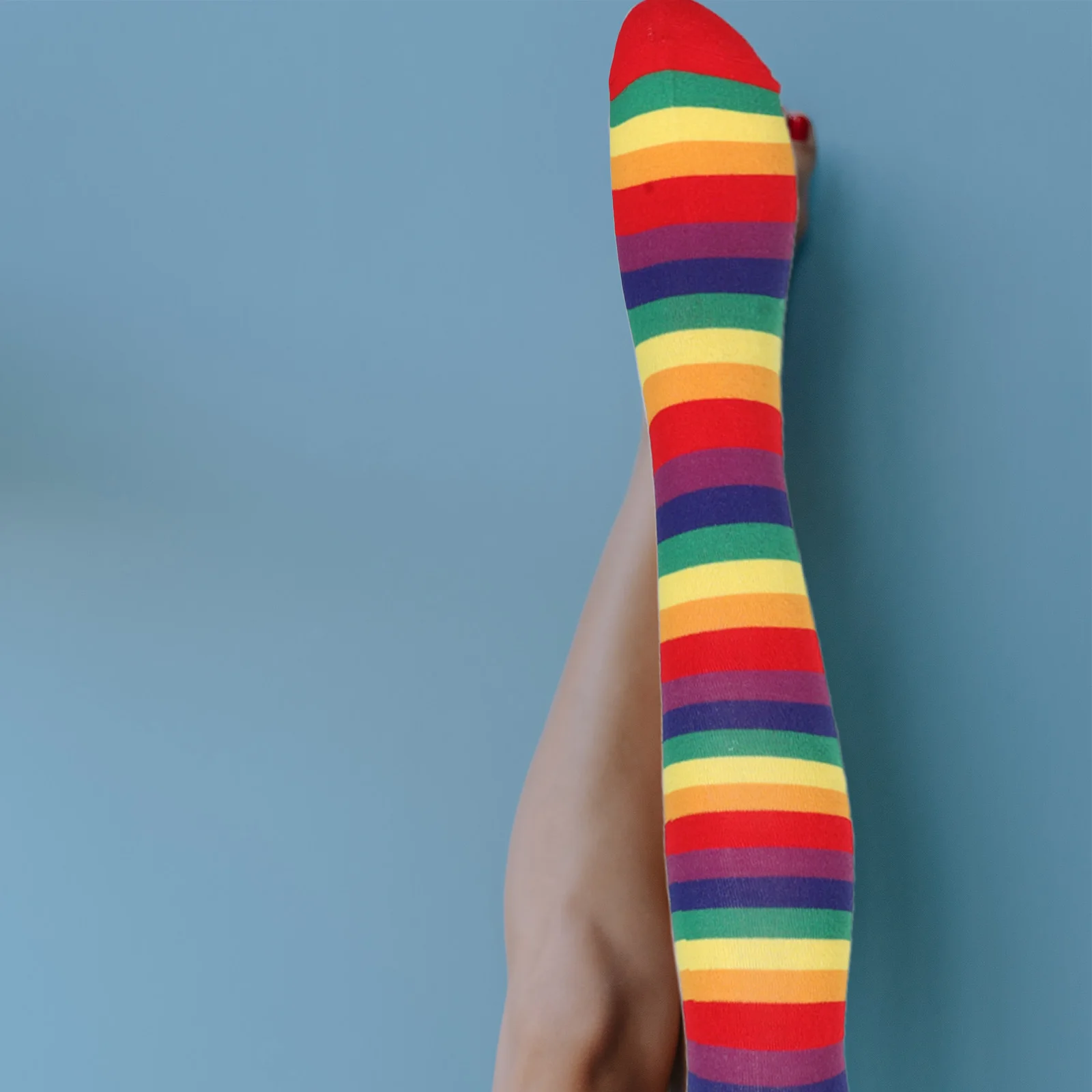 줄무늬 긴 양말 핑거리스 장갑 세트 할로윈 코스프레 테마 이벤트를위한 생생한 파티 복장 액세서리 높은