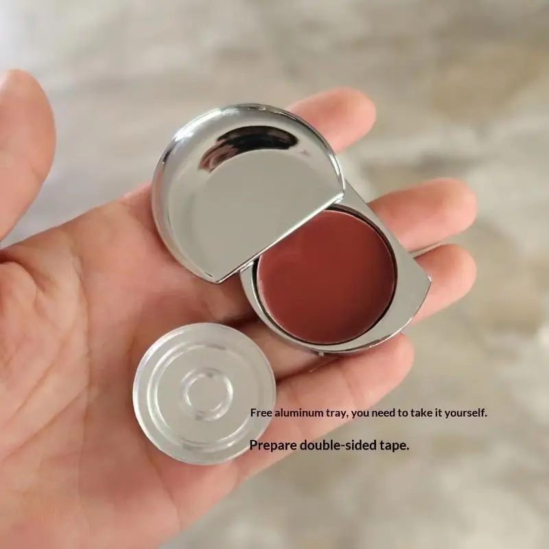 1/2Pcs Moon Shape Zinc Alloy Balm Box Polished Slide Lid Portable Storage Case For Daily Travel Application
