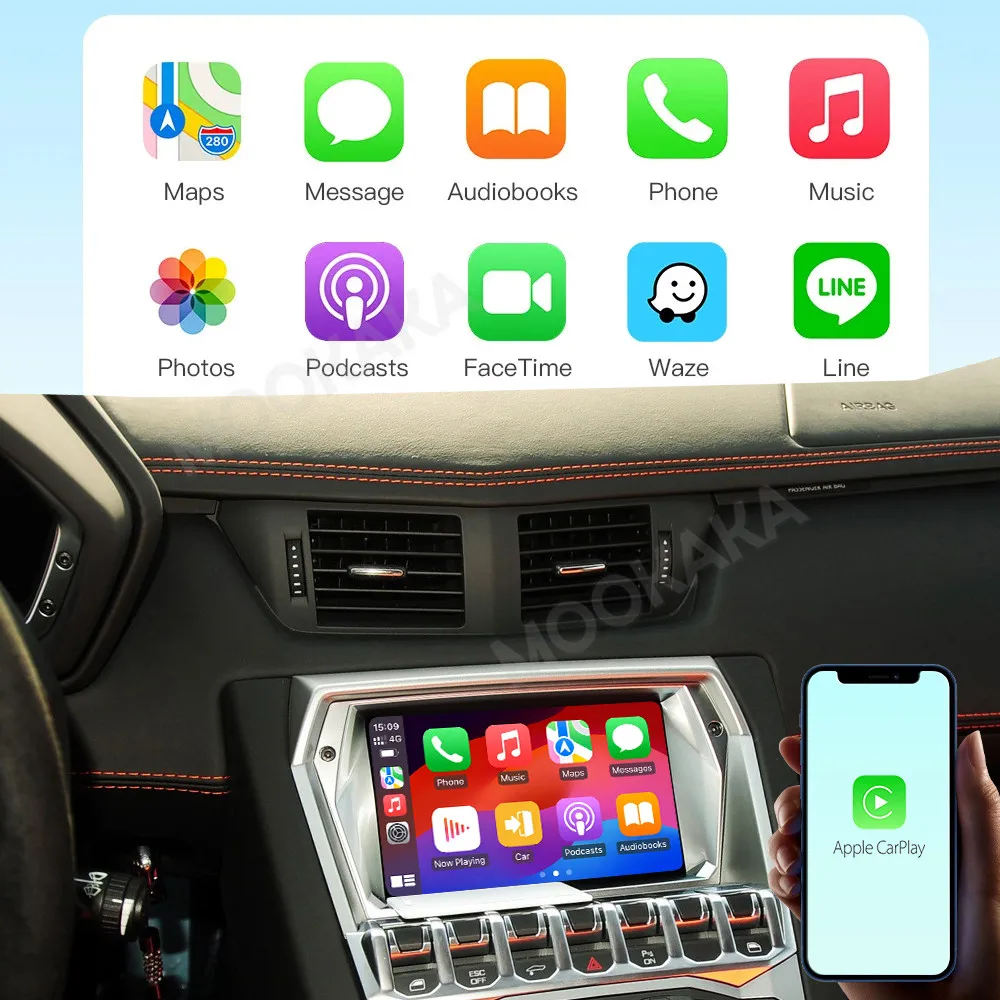 Actualización de Carplay para Lamborghini Gallardo Huracán LP610 2014~2018, Módulo de Accesorios para Auto, Android Auto, Airplay, Mirror Link