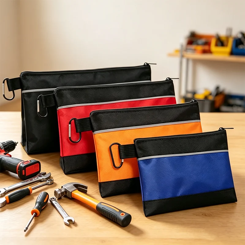 3Pcs Waterproof Zipper Tool Storage Bags Small Tool Organizer Pouches Multi-purpose Tool Storage Case for Home Outdoor Travel Tools Organization Portable Hardware Tool Pouch Essentials (4 Sizes)