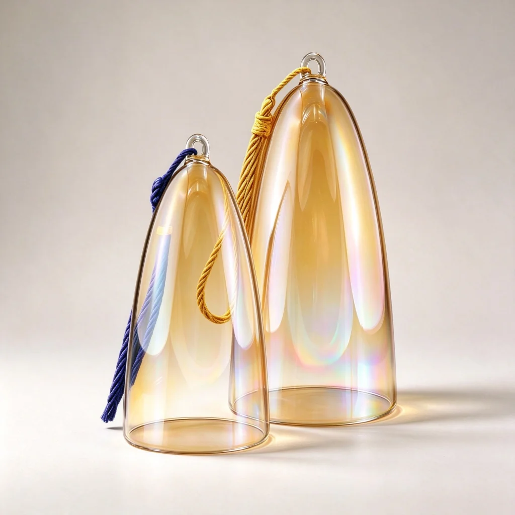 STAR LINKUP Golden Aurora Quartz Crystal Singing Bell 432Hz Sound Bath Bell for Yoga Meditation Healing Hanging Type
