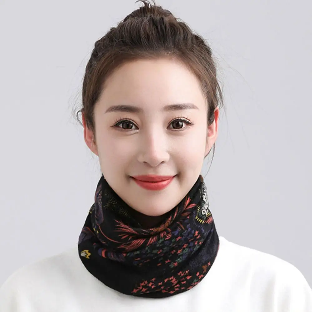 

New Fashion Women Printed Scarf Multi-purpose Casual Soft Cotton Bonnet Scarf False Collar Neck Protection Warm Face Mask