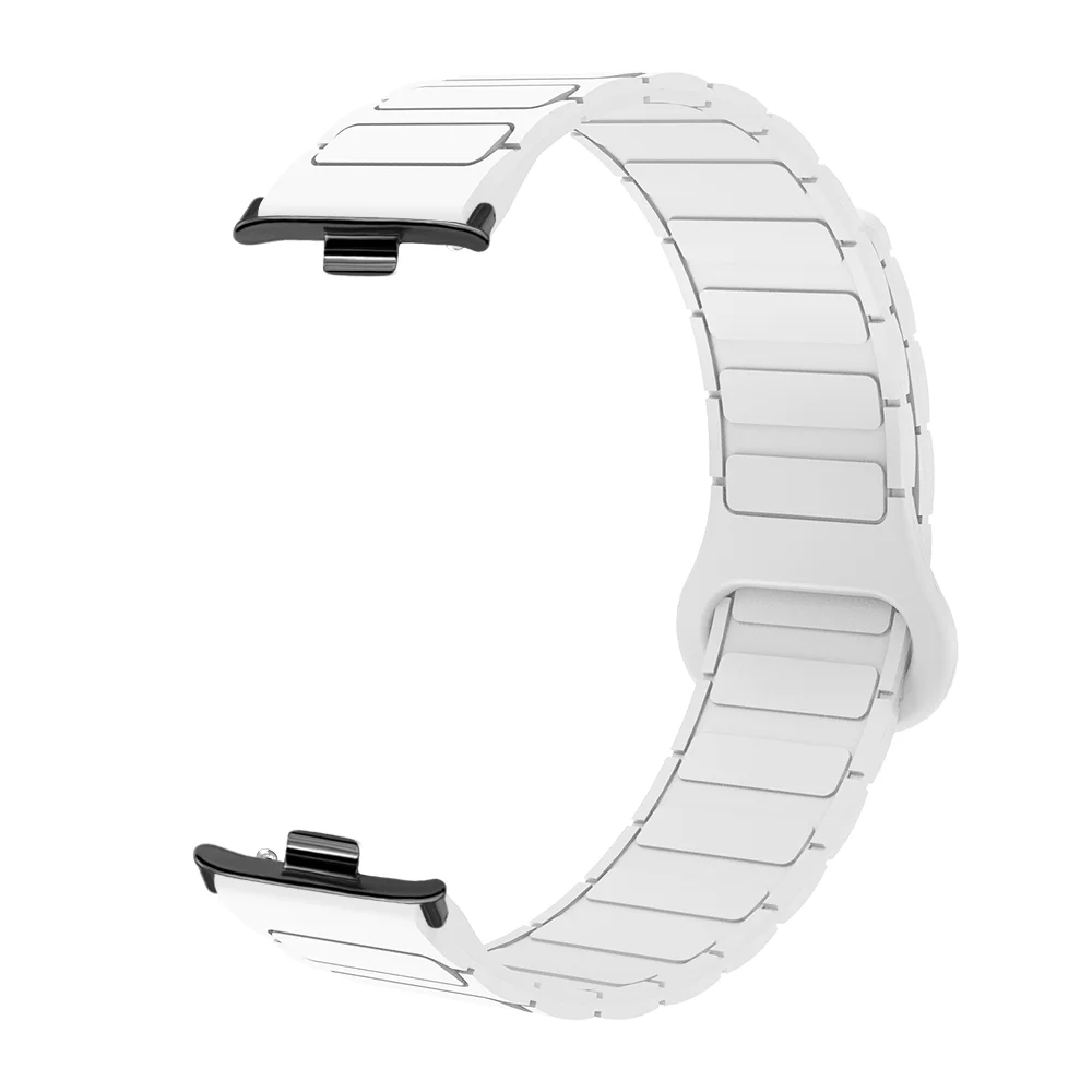 

22mm Silicone Magnetic Watch Strap For Xiaomi Band 8Pro/9Pro Redmi Band 4/5 Armor Style Quick Release Breathable For Men Women