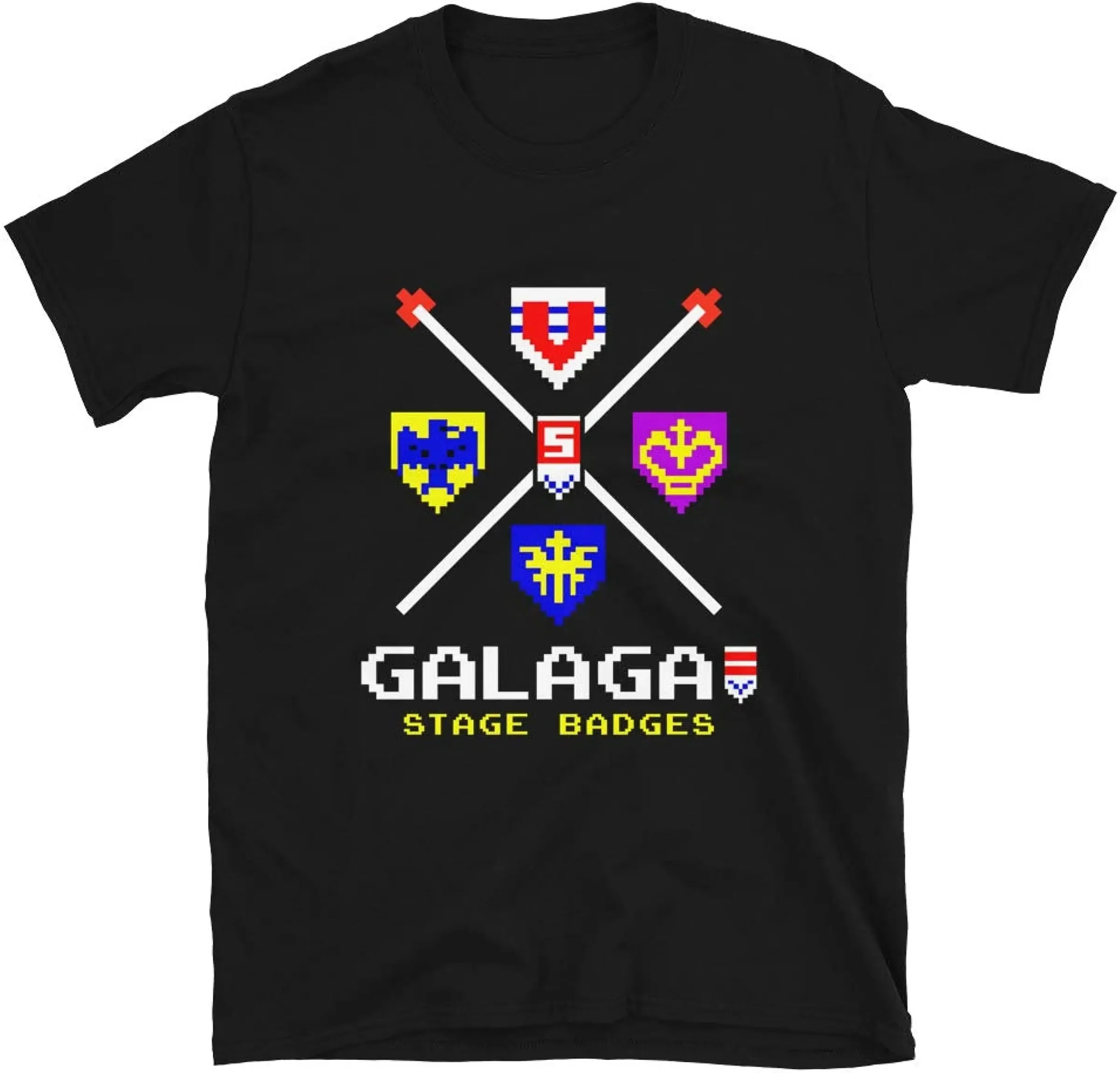 Cool Arcade Galaga Video Game Retro Vintage 80s Invader Space Gaming Alien t shirt for men 100% Cotton Gift Idea Clothes