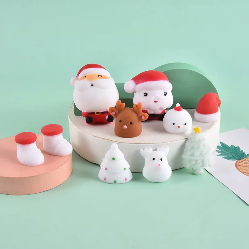 Mochi Christmas Decompression Toy Mochi Snowman Toy Mini babbo natale Cute Kawaii Decompression Toy regalo di natale