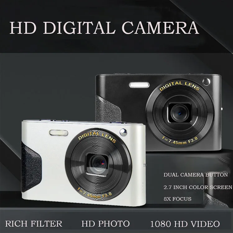 4K Digital Camera 48 Million 2.7 Inch Ips High-Definition Screen Daily Travel Photo Recorder Retro Macro Digital Beauty Camera