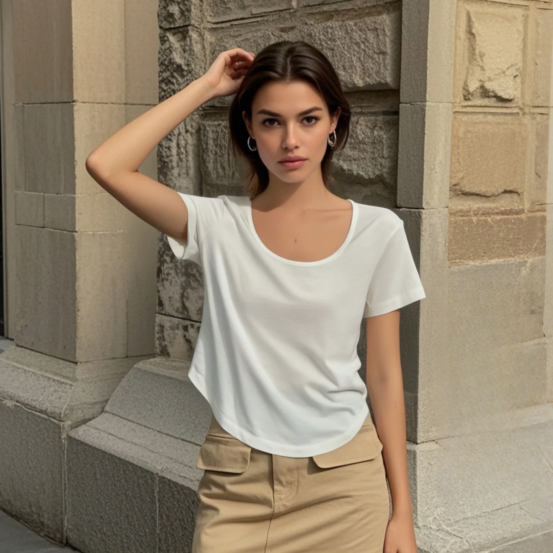

2025 New Women's Short Sleeve T - shirt Stylish Scoop Neck Design Relaxed Fit Ideal for Casual Occasions Comfortable y2k