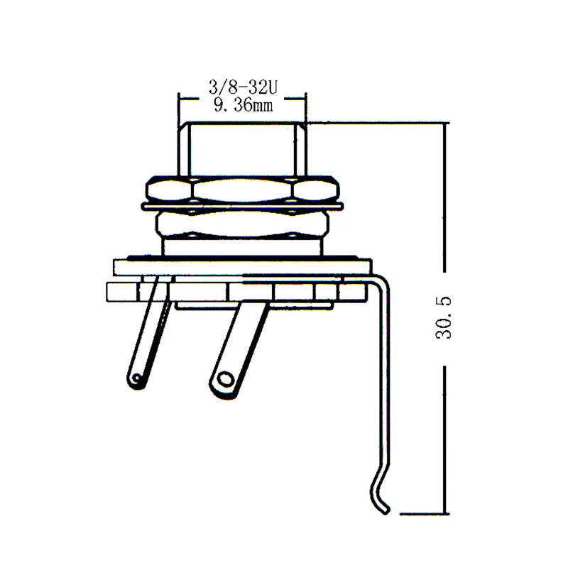 1PCS 6.35mm 1/4