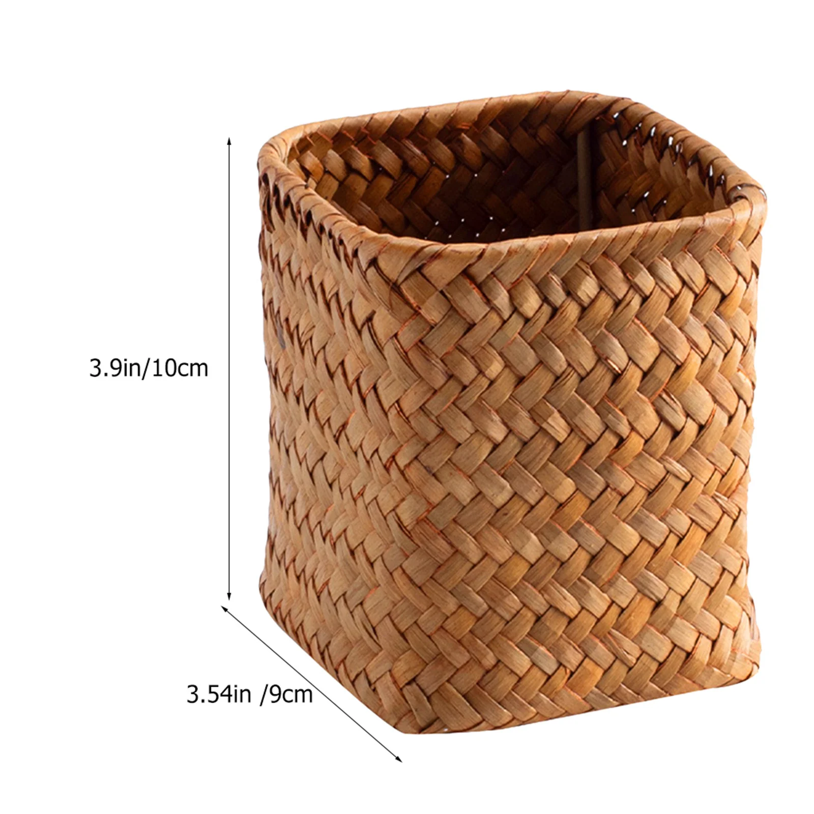 1 قطعة حامل قلم صندوق تخزين من القش منظم مكتب برتقالي سعة كبيرة قلم رصاص كوب حامل أدوات المائدة فرشاة للمكياج دلو زهرة #2