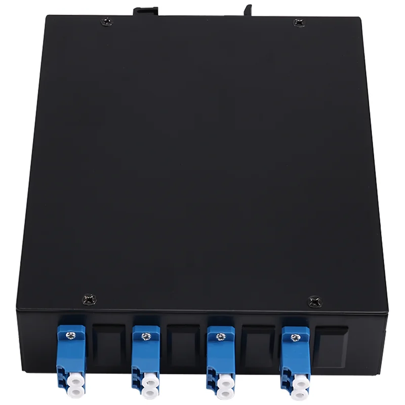 B92B-LC 4 Core Single Mode Fiber Optic Terminal Box FTTH 4 Port Flange Pigtail LSZH Rail Type