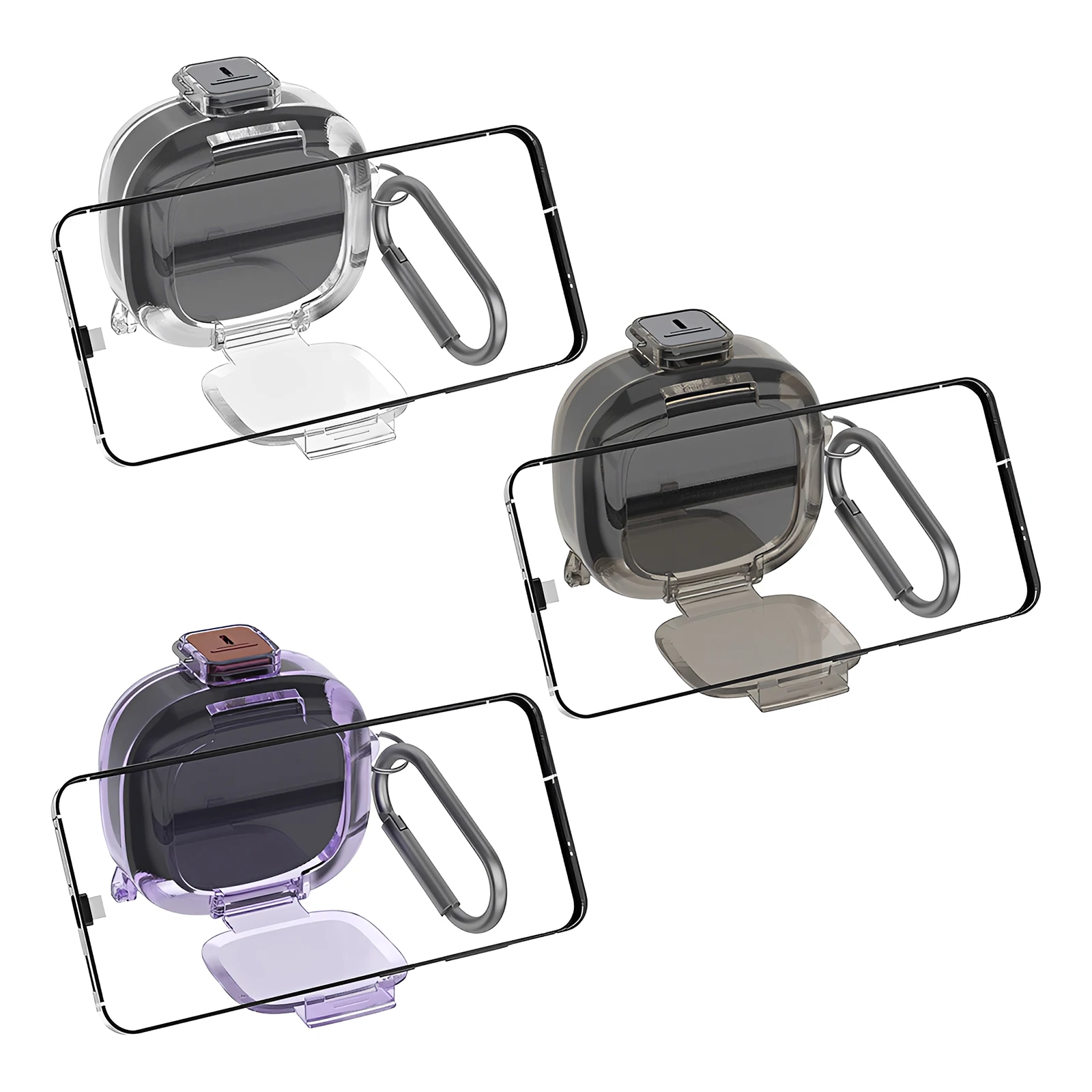 For Soundcore P40i TPU Earbuds Case Dustproof Charging Box Cover with Hidden Phone Stand Carabiner