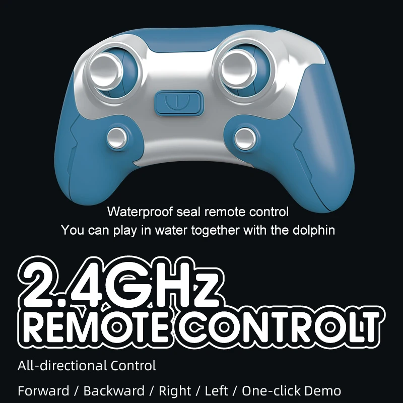 Delfín de simulación de Control remoto, bola de luz giratoria, doble hélice, barco de Control remoto, modelo de Animal, juguete, regalo
