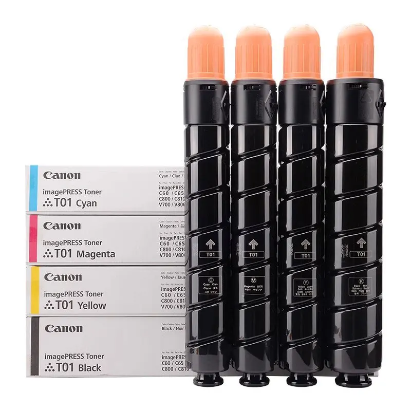 

1set/KCMY Original new T01 Toner Cartridge for Canon imagePRESS C60 C65 C600 C650 C700 C750 C800 C850 IRC7570 C7565 C7580