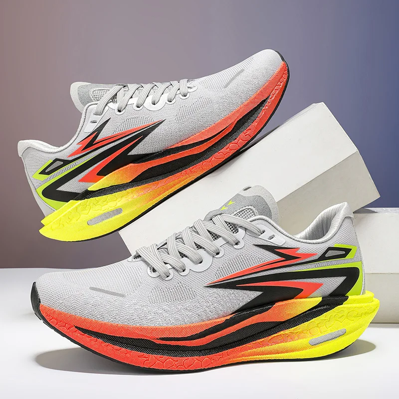 

NEW Running Shoes Carbon Board Marathon Men Sports Breathable Lightweight Women's Comfortable Athletic Nonskid Sneakers Casual